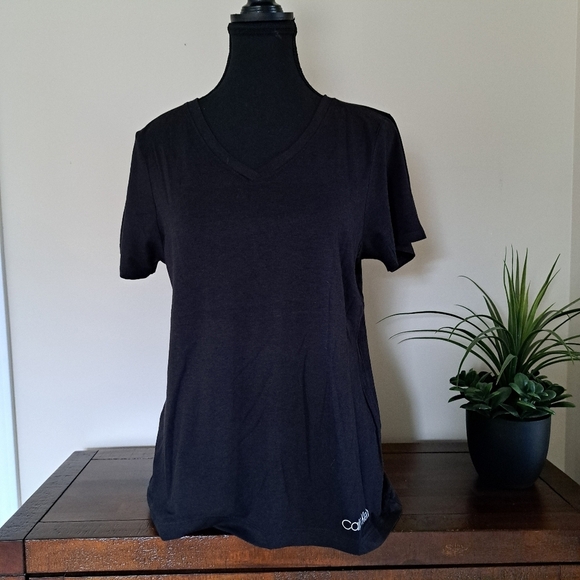 ❤️ Calvin Klein PJ Top Black Short Sleeved Women's Medium V-neck Loungewear - Picture 8 of 12